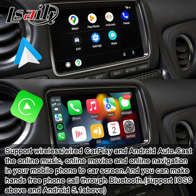 واجهة CarPlay اللاسلكية لـ GT-R GTR R35 2011-2017 متضمنة أندرويد أوتو ، نظام تحديد المواقع GPS ، كاميرا عكسية