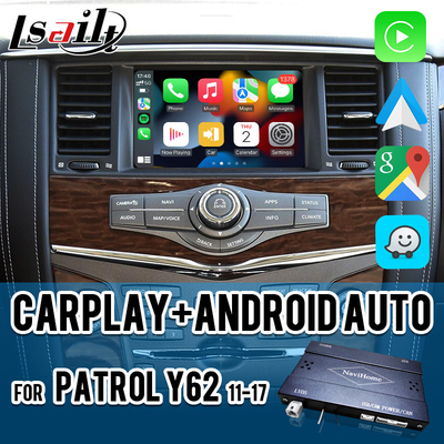 واجهة CarPlay من دبوس إلى دبوس لـ Nissan Patrol Y62 ، Pathfinder ، Armada بما في ذلك Android Auto ، Google Map ، Waze