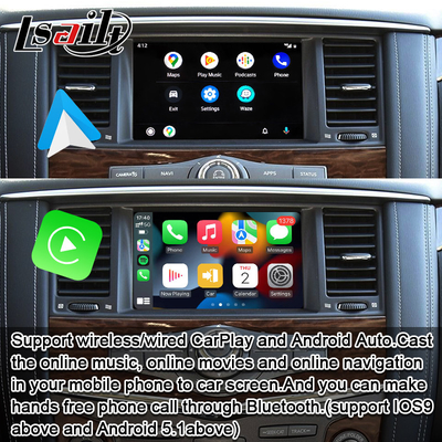 واجهة CarPlay من دبوس إلى دبوس لـ Nissan Patrol Y62 ، Pathfinder ، Armada بما في ذلك Android Auto ، Google Map ، Waze