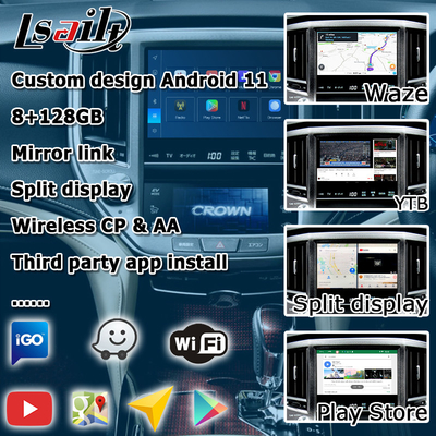 8+128GB تويوتا كراون واجهة أندرويد كاربلاي الجيل الرابع عشر AWS214 GWS215 S210 تعمل بواسطة كوالكوم