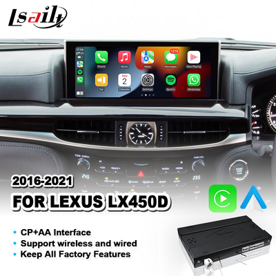 واجهة تشغيل السيارة الآلية اللاسلكية CP AA Android Auto Carplay لليكسوس LX 450d 570 570s VDJ200 J200 2016-2021