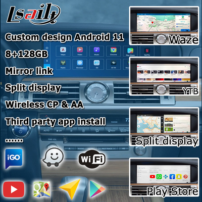ليكسوس LS460L LS600hL أندرويد 11 carplay واجهة الفيديو القاعدة على كوالكوم 8+128GB