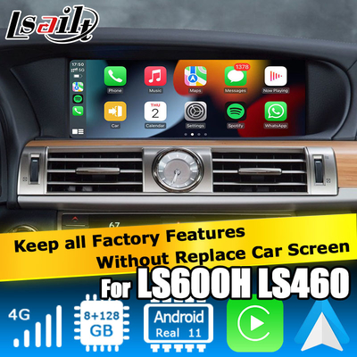 ليكسوس LS460L LS600hL أندرويد 11 carplay واجهة الفيديو القاعدة على كوالكوم 8+128GB