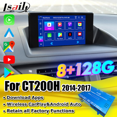 واجهة الفيديو اللاسلكية لـ Lexus CT CT200H 2014-2017 دعم تحميل التطبيقات ، NetFlix ، YouTube