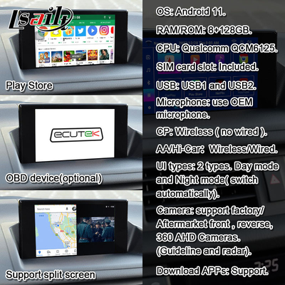 واجهة الفيديو اللاسلكية لـ Lexus CT CT200H 2014-2017 دعم تحميل التطبيقات ، NetFlix ، YouTube