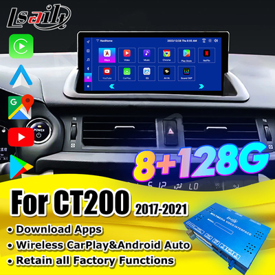 واجهة الفيديو للكسوس لسي تي 200h 2017-2021 GX LX ES LS...شملت CarPlay، Android Auto، Spotify