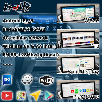 ليكسوس NX200t 10.25 تحديث شاشة لمسة معالج هيكسا أندرويد أوتو Carplay لاسلكي