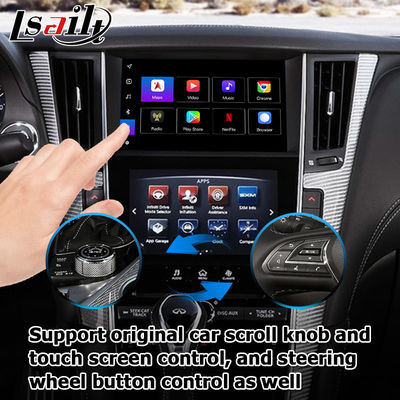 واجهة GPS carplay ، 8+128GB واجهة مربع التنقل أندرويد 13 لـ Infiniti Q50 / Q60