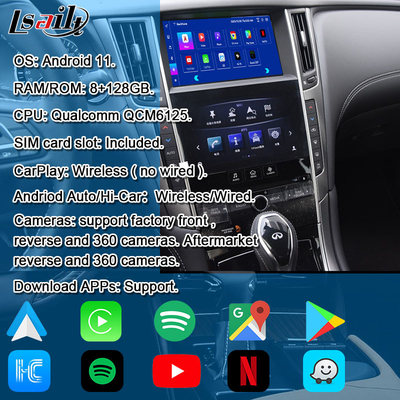 Lsailt Android Infotainment Module لشركة إنفينيتي Q50 Q60 2014-2020 واجهة CarPlay، مربع الملاحة على نظام الأندرويد