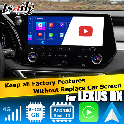 لوكسوس RX 2023 واجهة فيديو أندرويد 11 تعمل بواسطة كوالكوم RX350h RX500h RX350 RX450h+
