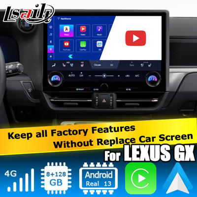 ليكسوس GX550 GX550h Anroid 13 واجهة فيديو قاعدة على كوالكوم 6125 8+128GB