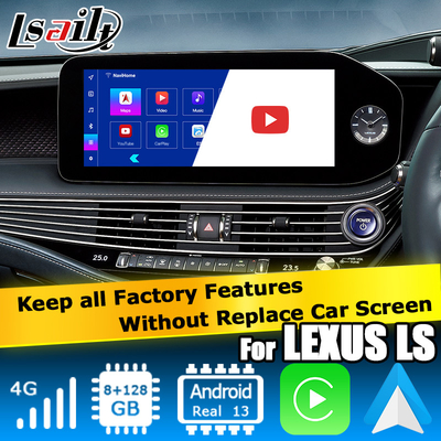 ليكسوس LS500h LS500 LS350 2022 واجهة فيديو أندرويد 13 8+128GB قاعدة على كوالكوم