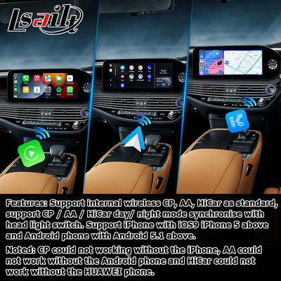 ليكسوس LS500h LS500 LS350 2022 واجهة فيديو أندرويد 13 8+128GB قاعدة على كوالكوم