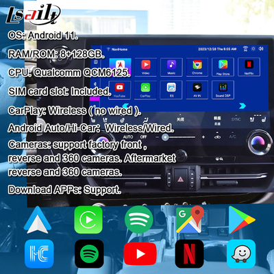 واجهة أنظمة الأندرويد للتسلية من خلال دبوس إلى دبوس لليكسوس GX550 2024 RX NX LX ES بما في ذلك YouTube و NetFlix و Google Play و Waze