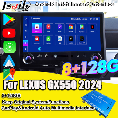 واجهة أنظمة الأندرويد للتسلية من خلال دبوس إلى دبوس لليكسوس GX550 2024 RX NX LX ES بما في ذلك YouTube و NetFlix و Google Play و Waze