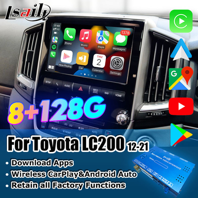 واجهة فيديو متعددة الوسائط لـ 8+128GB كوالكوم أندرويد لـ Land Cruiser 2013-2021 LC200 ، VX_R ، GX_R مع CarPlay اللاسلكي