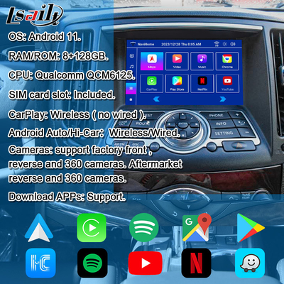 واجهة نيسان الوسائط المتعددة لـ 370GT ، Skyline ، Infiniti G37 ، Q40 ، Q60 دعم YouTube ، CarPlay ، شاشة دعم الرأس