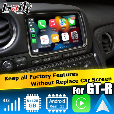 اندرويد 13 8+128 الملاحة carplay اللاسلكي واجهة الفيديو الآلية اندرويد لنيسان جي تي آر جي تي آر R35
