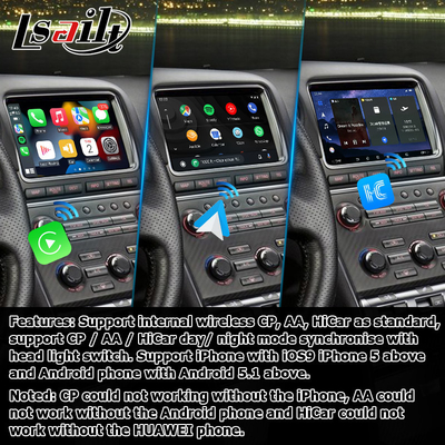 اندرويد 13 8+128 الملاحة carplay اللاسلكي واجهة الفيديو الآلية اندرويد لنيسان جي تي آر جي تي آر R35