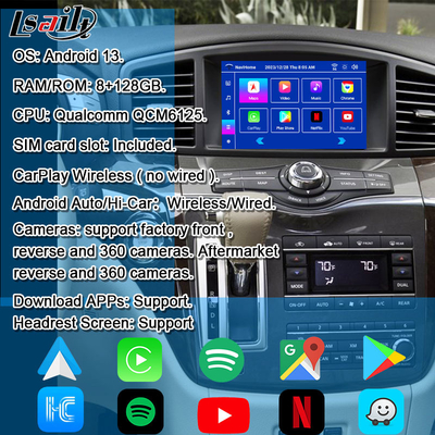 Lsailt Android 13 Smart Android Infotainment Module لشركة نيسان كويست 2011-2022 دعم CarPlay اللاسلكي ، NetFlix