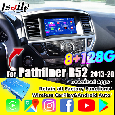 واجهة الوسائط المتعددة نيسان 8G أندرويد 13 واجهة المعلومات والترفيه لـ Pathfinder R52 2013-2020 Armada Patrol مع CarPlay