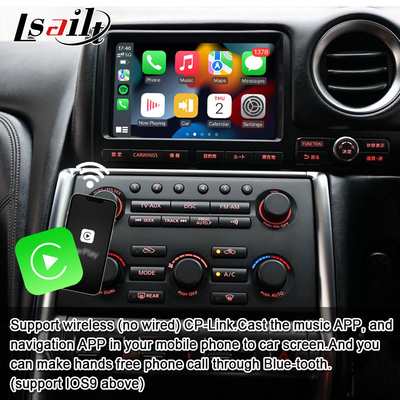 واجهة CarPlay اللاسلكية / وحدة Android للتسلية الإعلامية لـ GT-R GTR R35 2008-2010 نموذج JDM مدرج NetFlix ، YouTbe