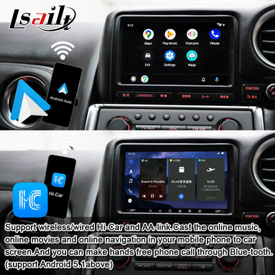 واجهة CarPlay اللاسلكية / وحدة Android للتسلية الإعلامية لـ GT-R GTR R35 2008-2010 نموذج JDM مدرج NetFlix ، YouTbe