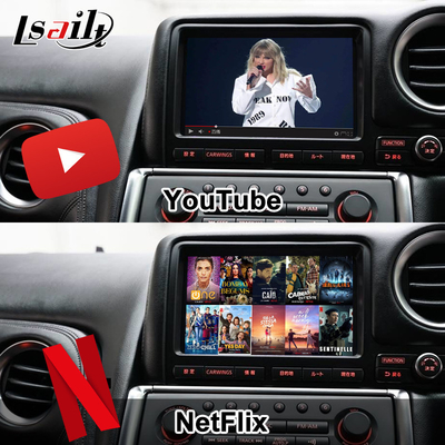 واجهة CarPlay اللاسلكية / وحدة Android للتسلية الإعلامية لـ GT-R GTR R35 2008-2010 نموذج JDM مدرج NetFlix ، YouTbe