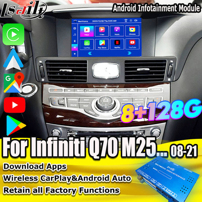 واجهة الوسائط المتعددة 8G كوالكوم أندرويد لإنفينيتي Q70 M45 M25 2010- CarPlay Box اللاسلكي، أندرويد أوتو، NetFlix