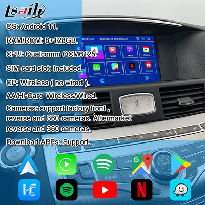 واجهة الوسائط المتعددة 8G كوالكوم أندرويد لإنفينيتي Q70 M45 M25 2010- CarPlay Box اللاسلكي، أندرويد أوتو، NetFlix