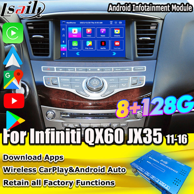 واجهة الوسائط المتعددة لجهاز إنفينيتي QX60 JX35 2011-2020 CarPlay اللاسلكي المتكامل ، Android Auto