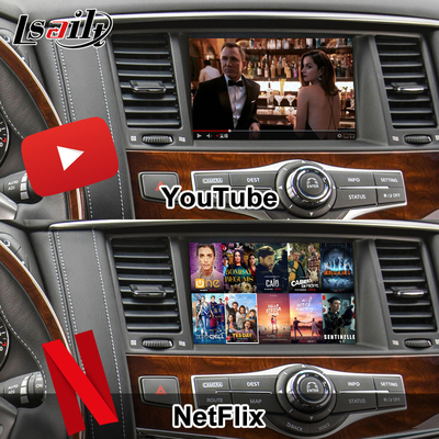 وحدة 8G Android Infotainment لشركة Infiniti QX80 QX56 نيسان باترول 20100-2021 واجهة CarPlay اللاسلكية، يوتيوب
