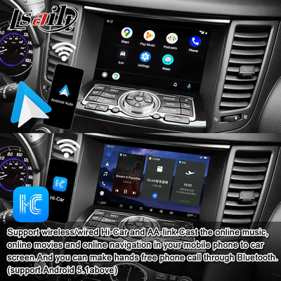 واجهة الوسائط المتعددة لجهاز إنفنتي QX70 FX35 FX37 2008-2017 CarPlay اللاسلكي المتكامل ، Android Auto