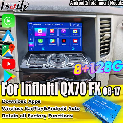 واجهة الوسائط المتعددة لجهاز إنفنتي QX70 FX35 FX37 2008-2017 CarPlay اللاسلكي المتكامل ، Android Auto