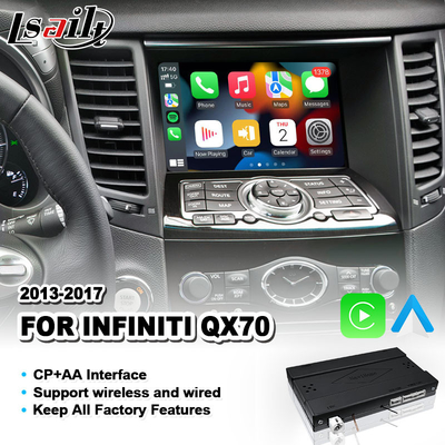 واجهة Lsailt Wireless Android Auto Mirrorlink Carplay لشركة Infiniti QX70 لعام 2013-2017
