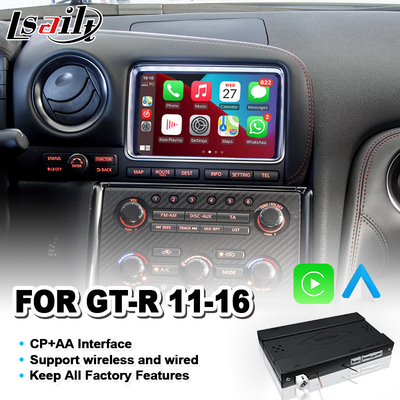 Lsailt Android Auto CP AA OEM التكامل واجهة الفيديو Carplay لنيسان GTR GT-R R35 2011-2016