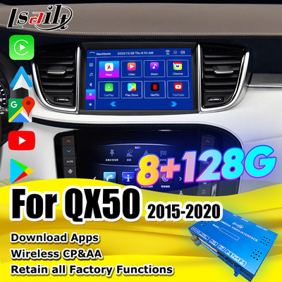 8+128G Android Navigation Box وحدة المعلومات والترفيه لشركة Infiniti QX50 2018-2020 EX QX80 مع CarPlay اللاسلكي، واجهة Android