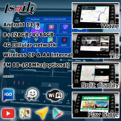 8 بوصة Android auto carplay واجهة الفيديو واجهة الفيديو لتويوتا أفالون تاتش 3 2018-الحاضر