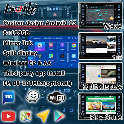 تويوتا هيلوكس أندرويد 13 واجهة الفيديو الوسائط المتعددة carplay اللاسلكي أندرويد التلامس الآلي 3