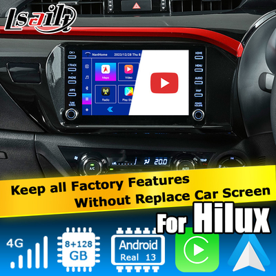 تويوتا هيلوكس أندرويد 13 واجهة الفيديو الوسائط المتعددة carplay اللاسلكي أندرويد التلامس الآلي 3