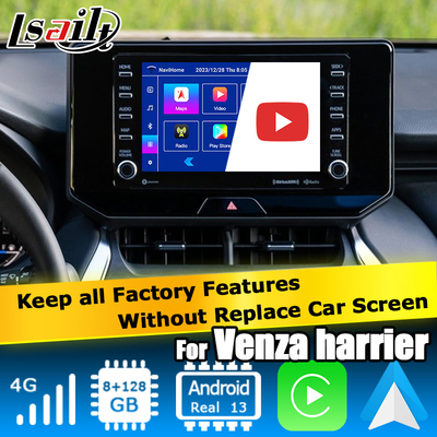 تويوتا هارير فينزا اندرويد 13 واجهة الفيديو الوسائط المتعددة 2019-حاضر carplay لاسلكي اندرويد أوتو