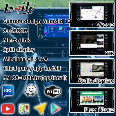 تويوتا هارير فينزا اندرويد 13 واجهة الفيديو الوسائط المتعددة 2019-حاضر carplay لاسلكي اندرويد أوتو