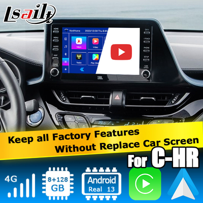 تويوتا C-HR CHR واجهة الوسائط المتعددة أندرويد 13 مع أندرويد لاسلكي أوتو carplay