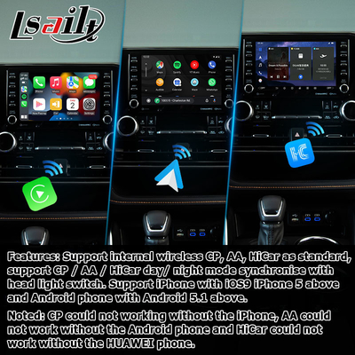 واجهة الفيديو للسيارة carplay اللاسلكي أندرويد أوتو أندرويد 13 تويوتا هايلاندر