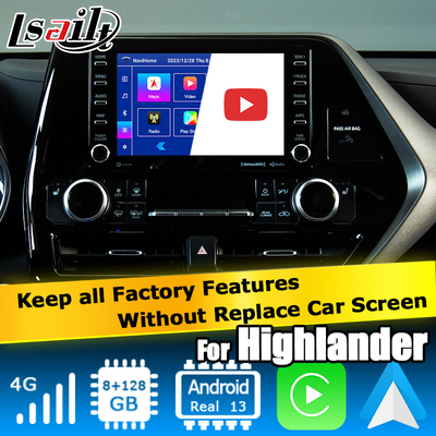 واجهة الفيديو للسيارة carplay اللاسلكي أندرويد أوتو أندرويد 13 تويوتا هايلاندر