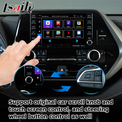 واجهة الفيديو للسيارة carplay اللاسلكي أندرويد أوتو أندرويد 13 تويوتا هايلاندر