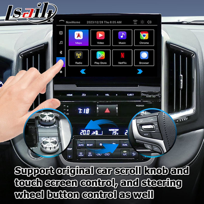 سيارة أندرويد 13 مربع الملاحة لتويوتا LC200 GXR وحدة فوجيتسو Carplay waze youtube عرض خلفي الخ