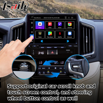 واجهة فيديو أندرويد 13 لتويوتا لاند كروزر LC200 GXR مع عرض خلفي WiFi carplay أندرويد أوتو