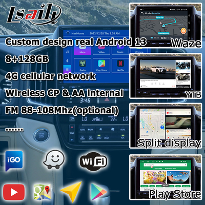 واجهة فيديو أندرويد 13 لتويوتا لاند كروزر LC200 GXR مع عرض خلفي WiFi carplay أندرويد أوتو