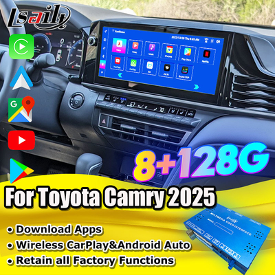 واجهة الفيديو الوسائط المتعددة أندرويد 13 لتويوتا كامري 2025 سيينا RAV-4 OEM Module Infotainment Retrofit مدرج YouTube ، NetFlix ، Google Play